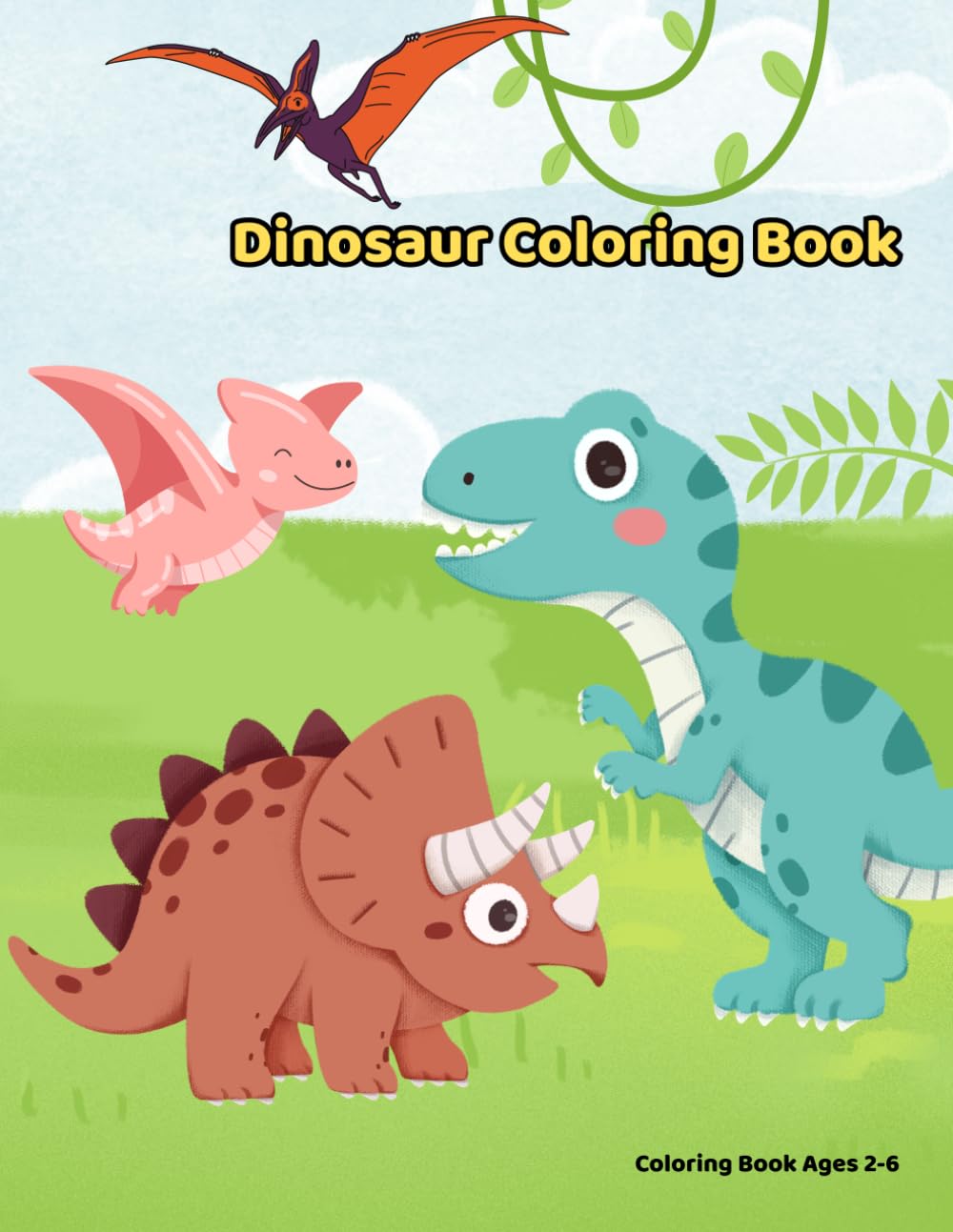 Dinosaur Coloring Book: Fun and Easy Coloring Pages for Toddlers and Preschool kids