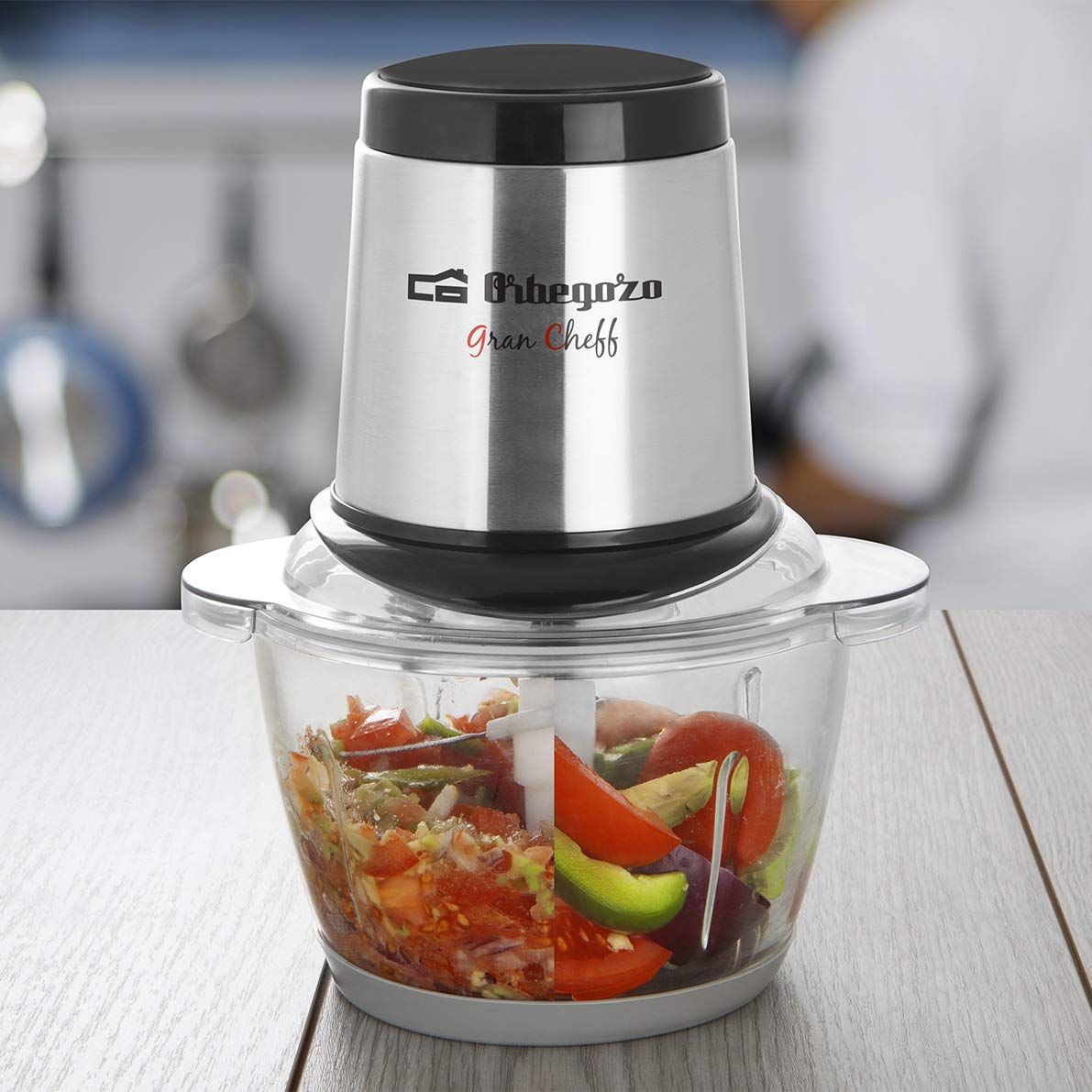 Orbegozo MC 4600 - Picadora eléctrica, 4 cuchillas INOX, 1,2 L, apto para lavavajillas, pica hielo, protección contra sobrecalentamiento, 300 W, 8436044539732