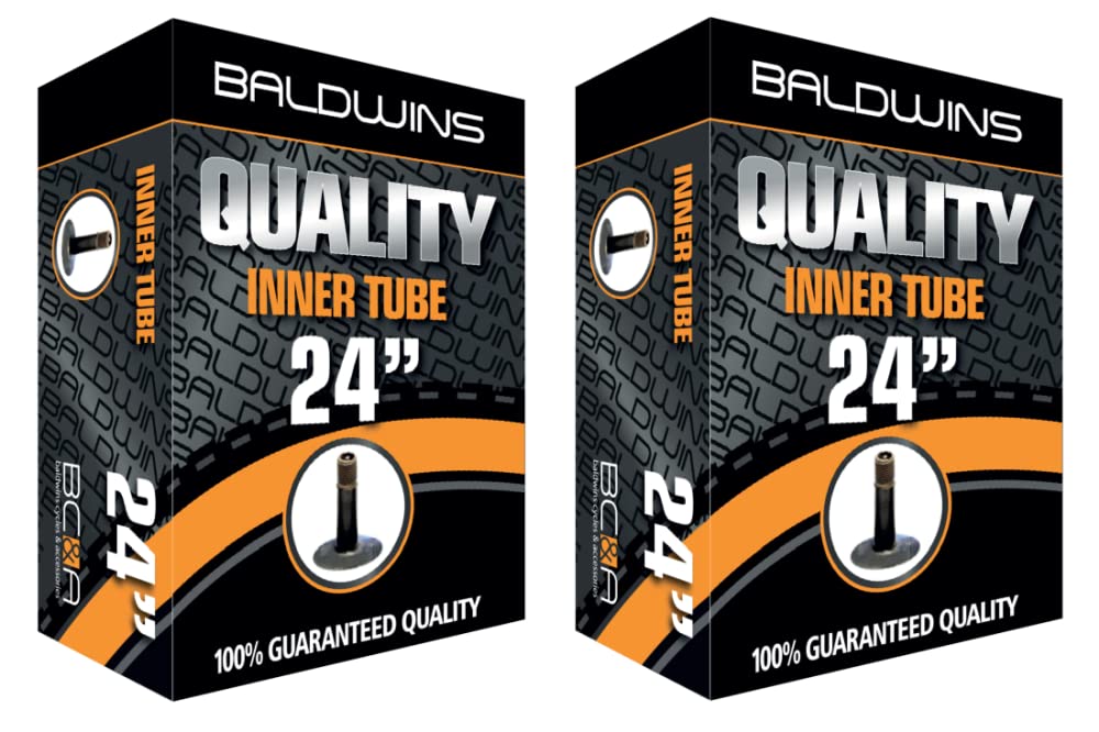 PAIR 24 Cycle/Bike Inner Tubes 24 x 1.75 to 2.125 (Fits any 1.75, 1.85, 1.90, 1.95, 2.0, 2.10, 2.125) Schrader/Car Type Valve (Pack of 2)