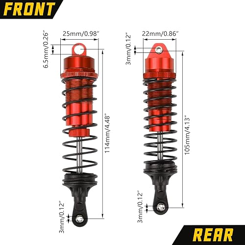 Miniatura 3 de Rcawd 4 amortiguadores de gran diámetro para Arrma 3s Blx Parts Amortiguador Arrma Big Rock Arrma Typhon Arrma Vorteks Arrma Senton Arrma Granito
