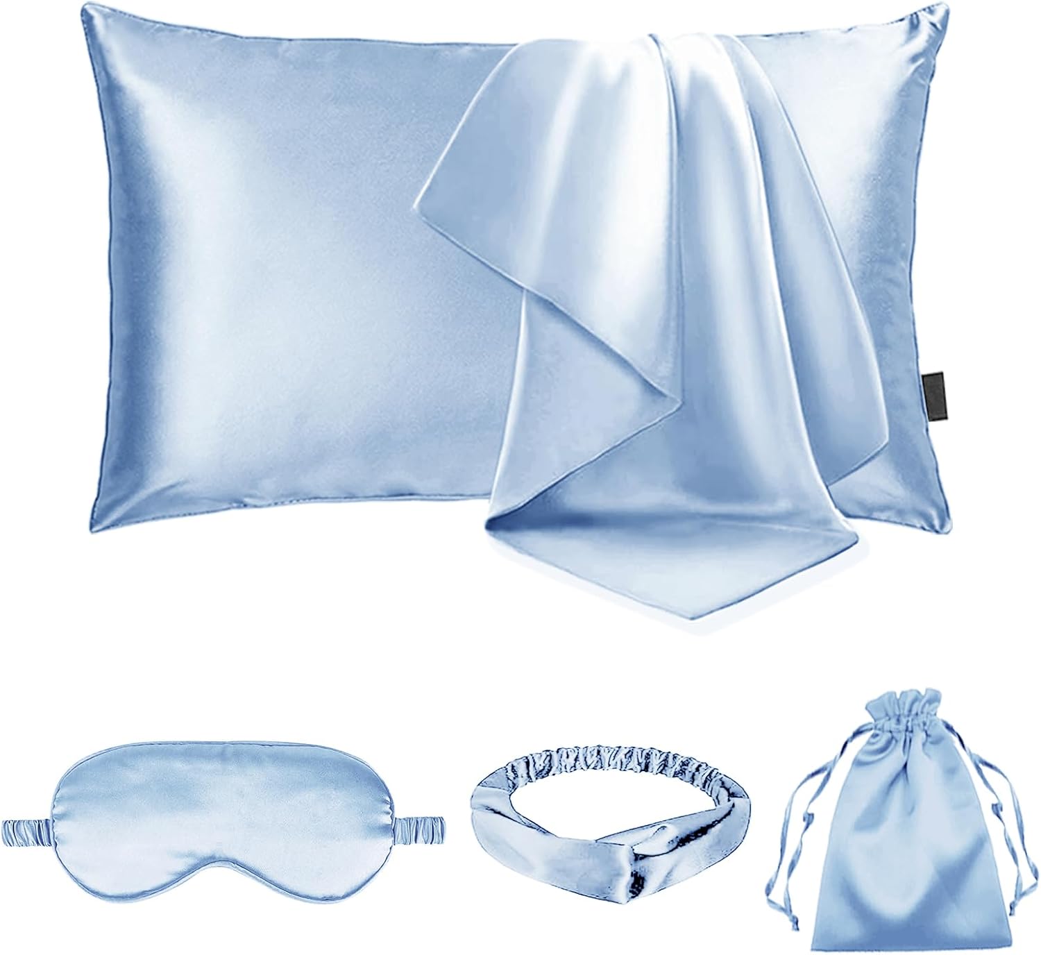 4Pcs Satin Pillowcase Soft Silky Pillowcases for Sleeping with Envelope Closure Similar to Silk Pillow Cases Gifts Women Men