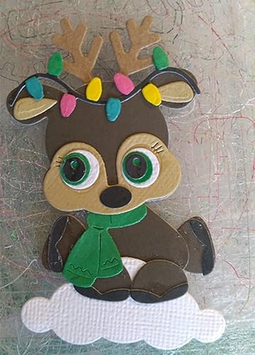 Miniatura 5 de Troqueles de metal de ciervo de Navidad, lindos animales, plantillas de corte de alce para manualidades, álbumes de recortes, fotos, troqueles de