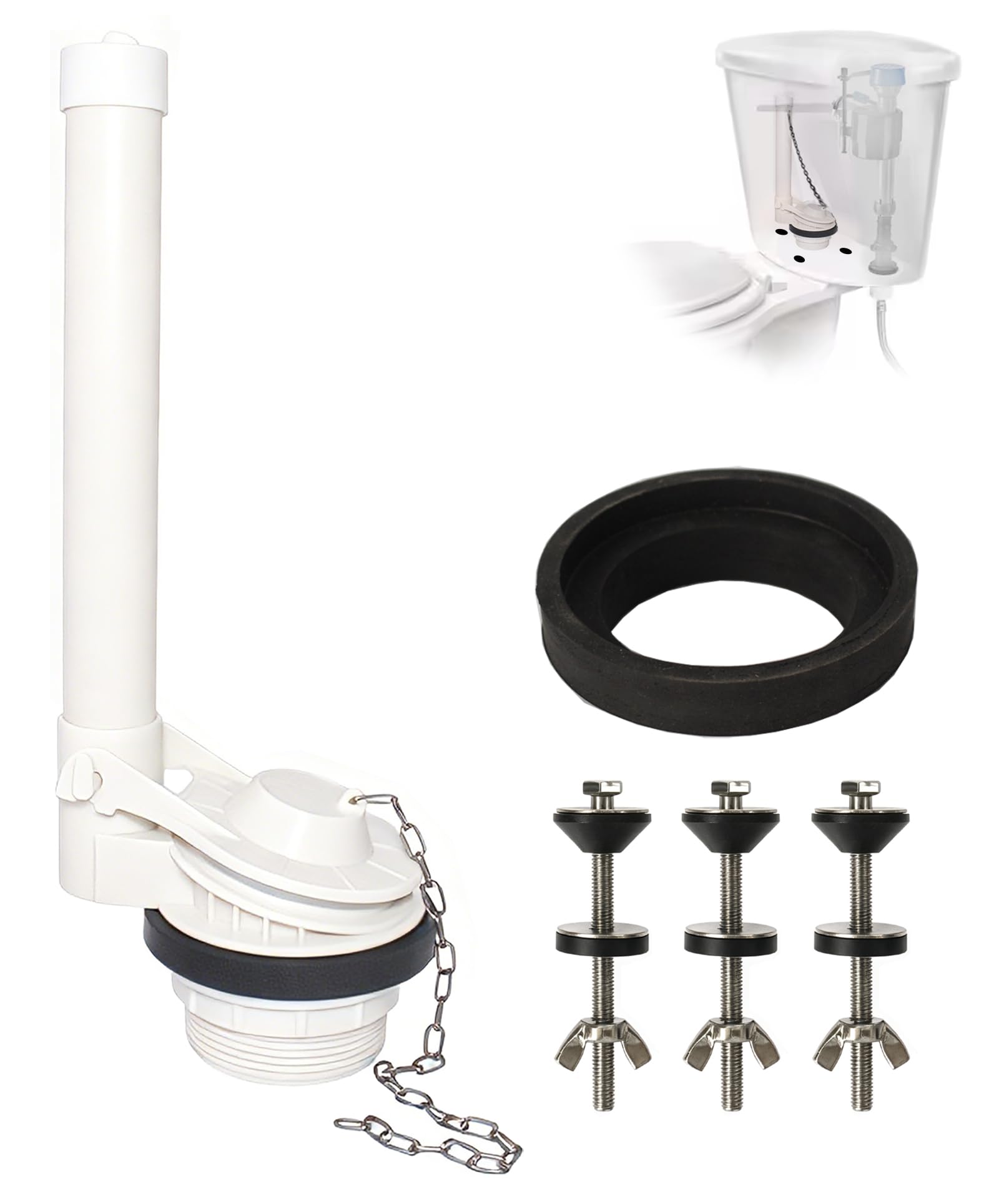 Kit di ricambio per valvola di scarico WC da 5 cm, con guarnizione da