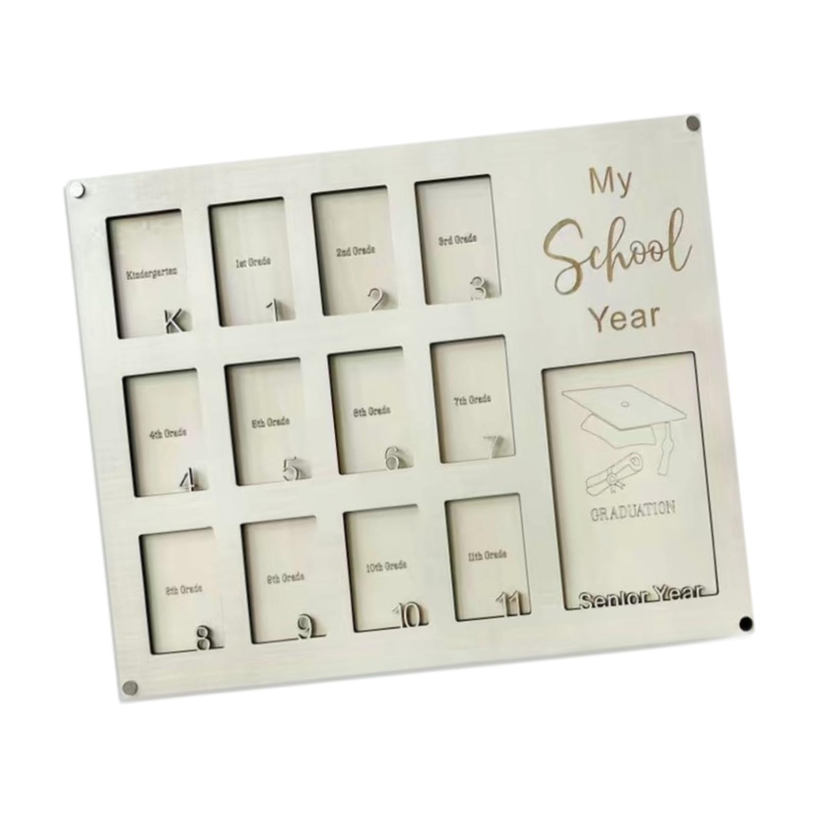 YIXANNX School Years Picture Frame Kindergarten To 12th Simplifies Displaying Cherished Photos With Lightweight Easy Installation Wooden School Picture Frame