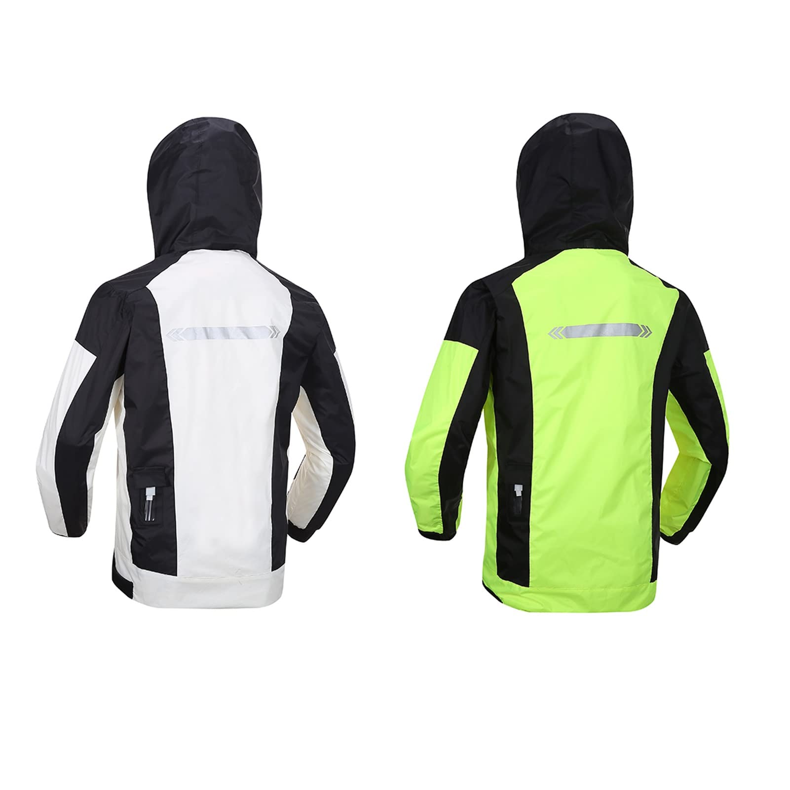 Wiatroszczelny płaszcz przeciwdeszczowy z kapturem Odzież robocza Odzież przeciwdeszczowa Unisex Kombinezony rowerowe,Płaszcz przeciwdeszczowy(White,3XL)