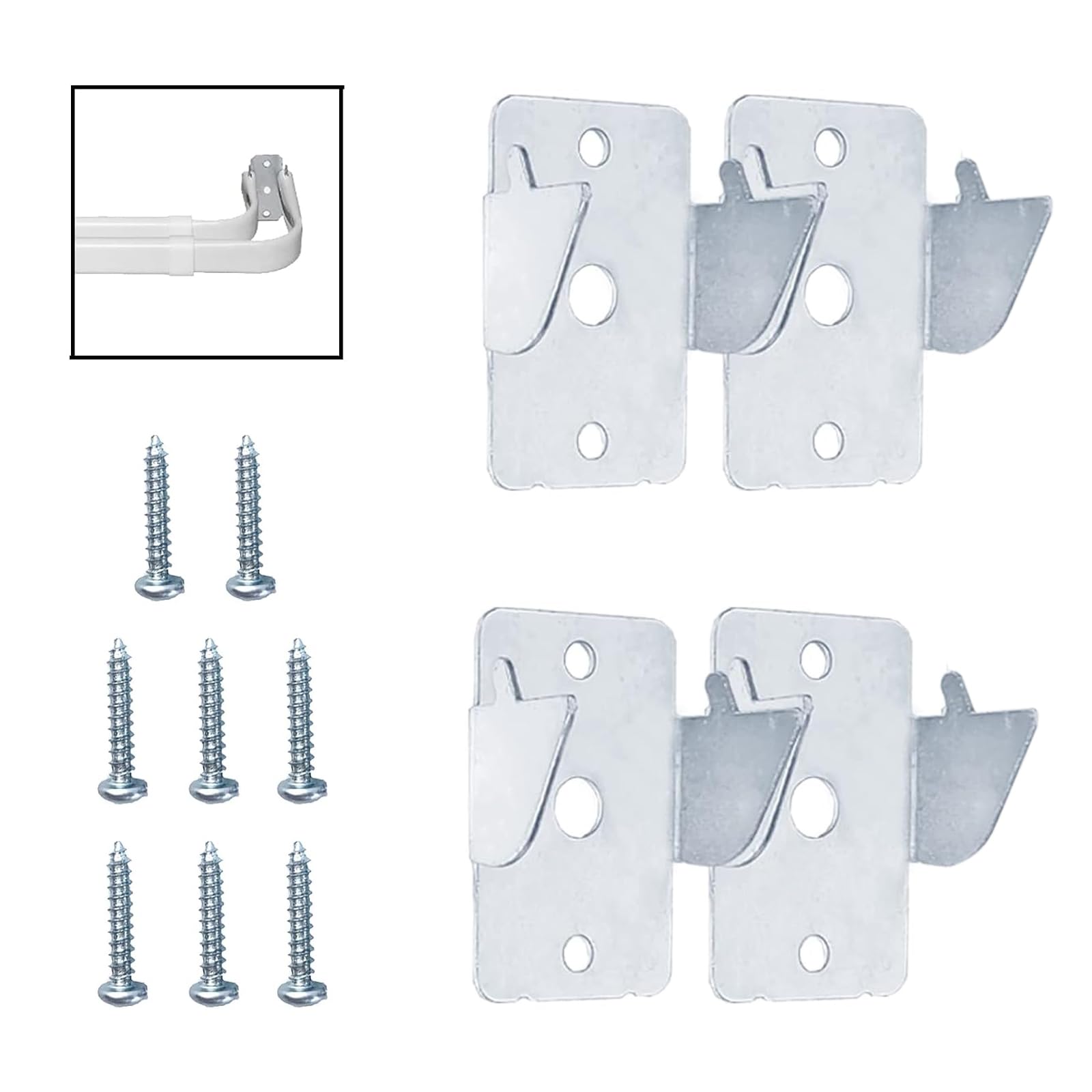 Curtain Rod Brackets - 6 Pack Heavy Duty -7 Curtain Rod Brackets - 6 Pack Heavy Duty -7