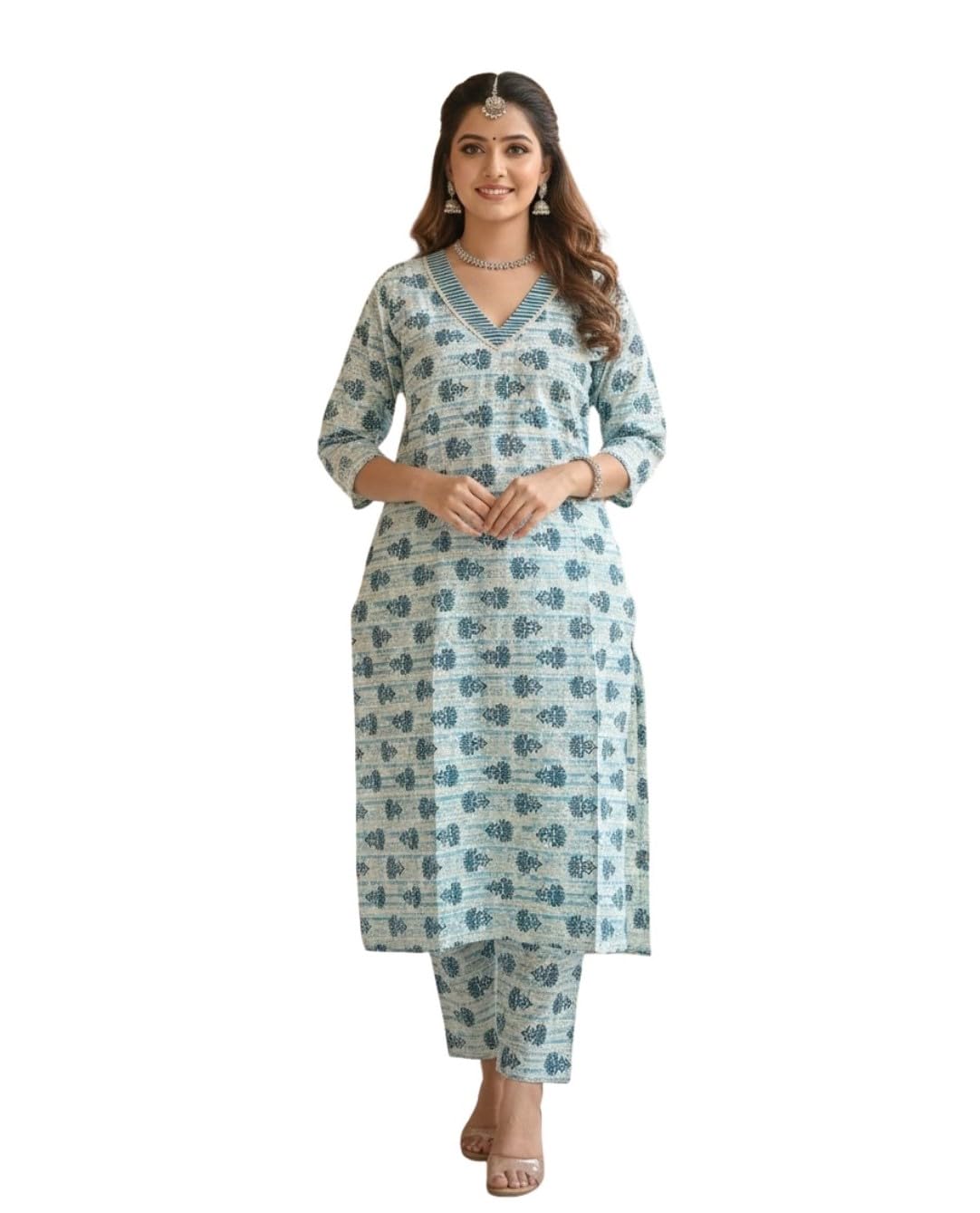 Women Printed Cotton Kurta Pant Set | Kurti set for girls-picture-49