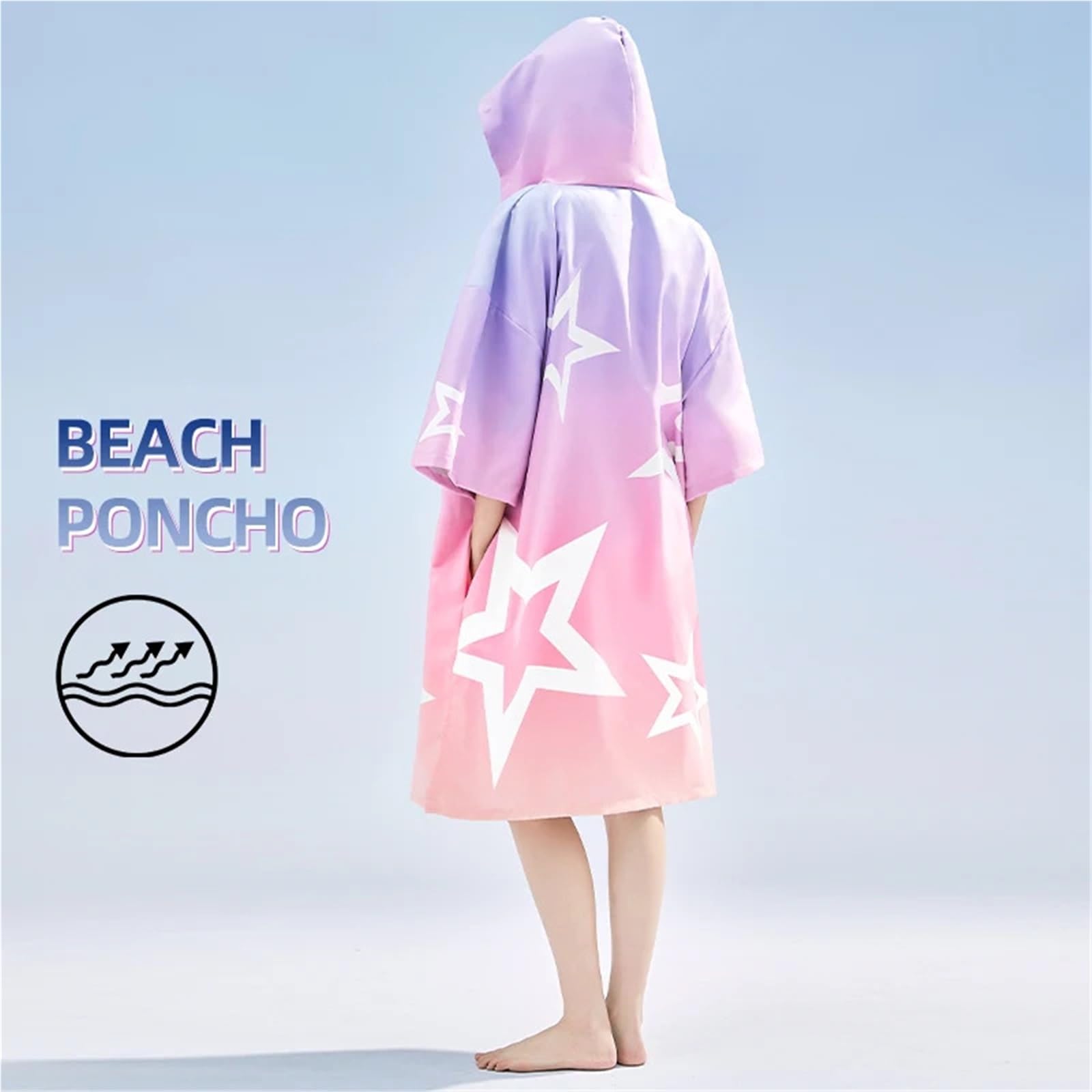 Poncho da spiaggia ad asciugatura rapida, poncho surf, coperta, asciugamano nuoto, felpa con cappuccio, muta sub for e per Spiaggia e Sport Acquatici