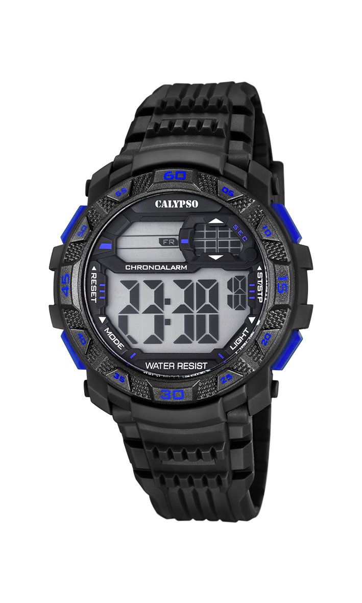 Orologio Digitale Da Uomo Calypso 7 K5702 – Display LCD, Cassa In Policarbonato, Cinturino In Plastica Nera, Impermeabile 10 ATM (100 M)