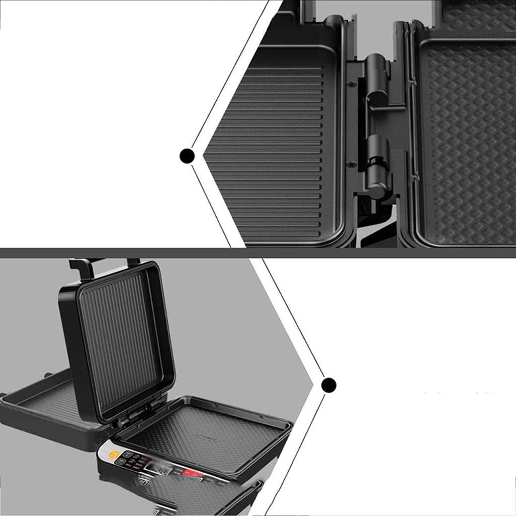 Indoor Grill and Gourmet Sandwich Maker, Electric with Nonstick Plates by Multifunctional Automatic Power off Baking Pan