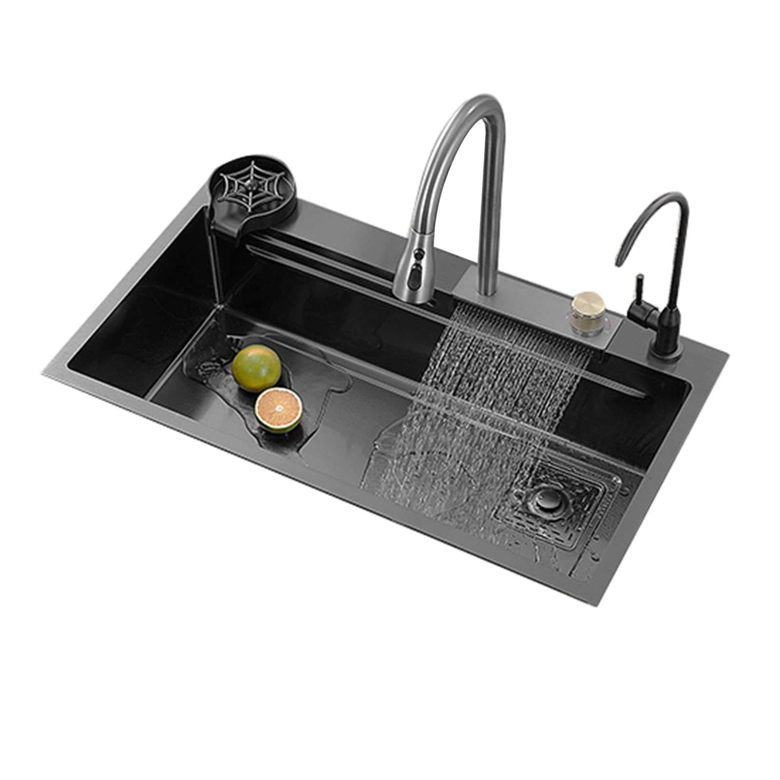 TAXXII Single Bowl Undermount Sink, Stainless Steel Kitchen Workstation Sink W/Integrated Ledge and Accessories Bar or Prep Sink(60X45cm/23.6X17.7in)