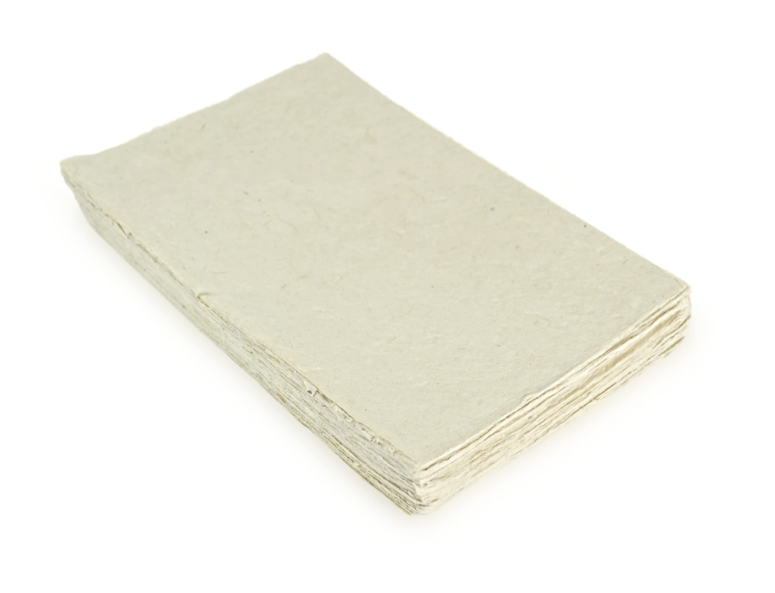 Kathmandu Valley Co.A5 Size Handmade Lokta Card Stock Paper with Deckle Edge. Tree-Free Lokta Paper for Vintage Stationery, Printing, and Invitations. 5.8 x 8.3 inches. (50 Sheets)