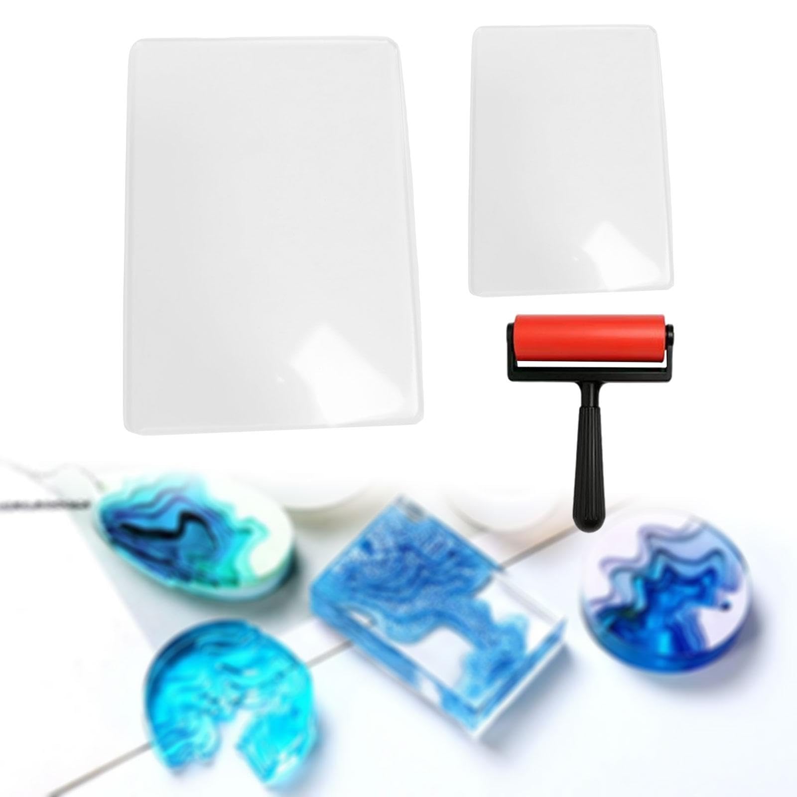 Harilla Wiederverwendbare Gel-Druckplatte, Gelplatte mit Press-Gummi-Walze für Journaling, Scrapbooking, Kartenherstellung zu Hause