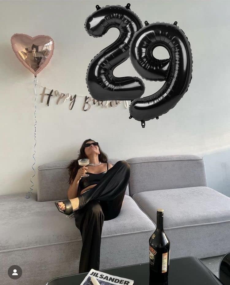 40 Inch Black Number Balloon, Reusable Foil Helium Balloon for Birthday Decorations, Party Décor, Graduations, Anniversary, Photo Shoot, Number 9, Unisex, 1 Piece - Image 3
