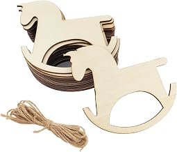30 Pack Wood Rocking Horse Crafts Unfinished Wood Cutouts