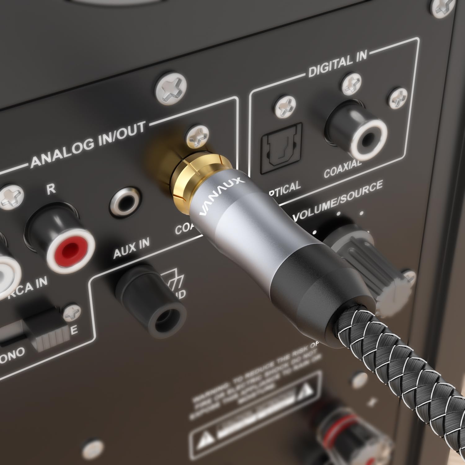 VANAUX Cable de subwoofer, cable de audio coaxial digital de 26 pies, cables RCA a RCA, macho a macho mono [20AWG, chapado en oro, cubierta trenzada] para cine en casa, HDTV, barra de sonido de