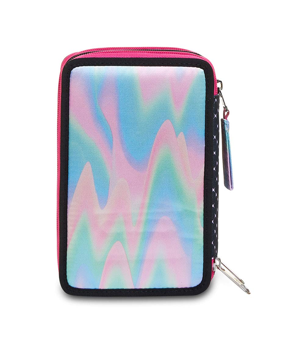 Seven Federmäppchen, Mäppchen, Mehrfarbig, Federtasche für Schreibwaren, Etui komplett mit Bleistiften, Filzstiften, Schulmaterial, mit 3 Fächern, Mädchen, Schule - Grundschule