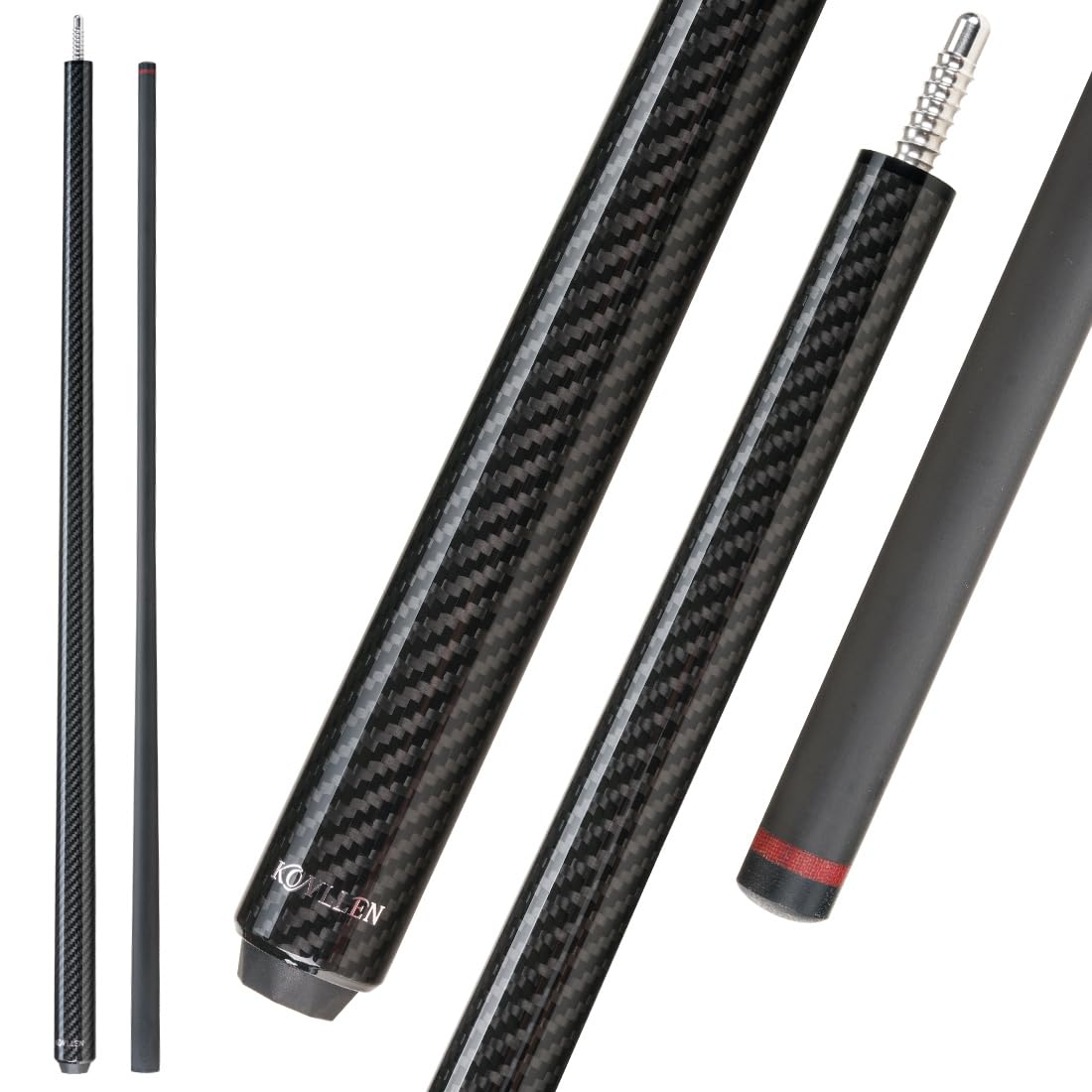 KONLLEN Break&Jump Cue Stick Carbon Fiber Technology Punch Cue Jump Cue Billiard Stick 3-Piece 12.9mm Tip (KL-HH Break Cue, Only 1/2 Split Cue)