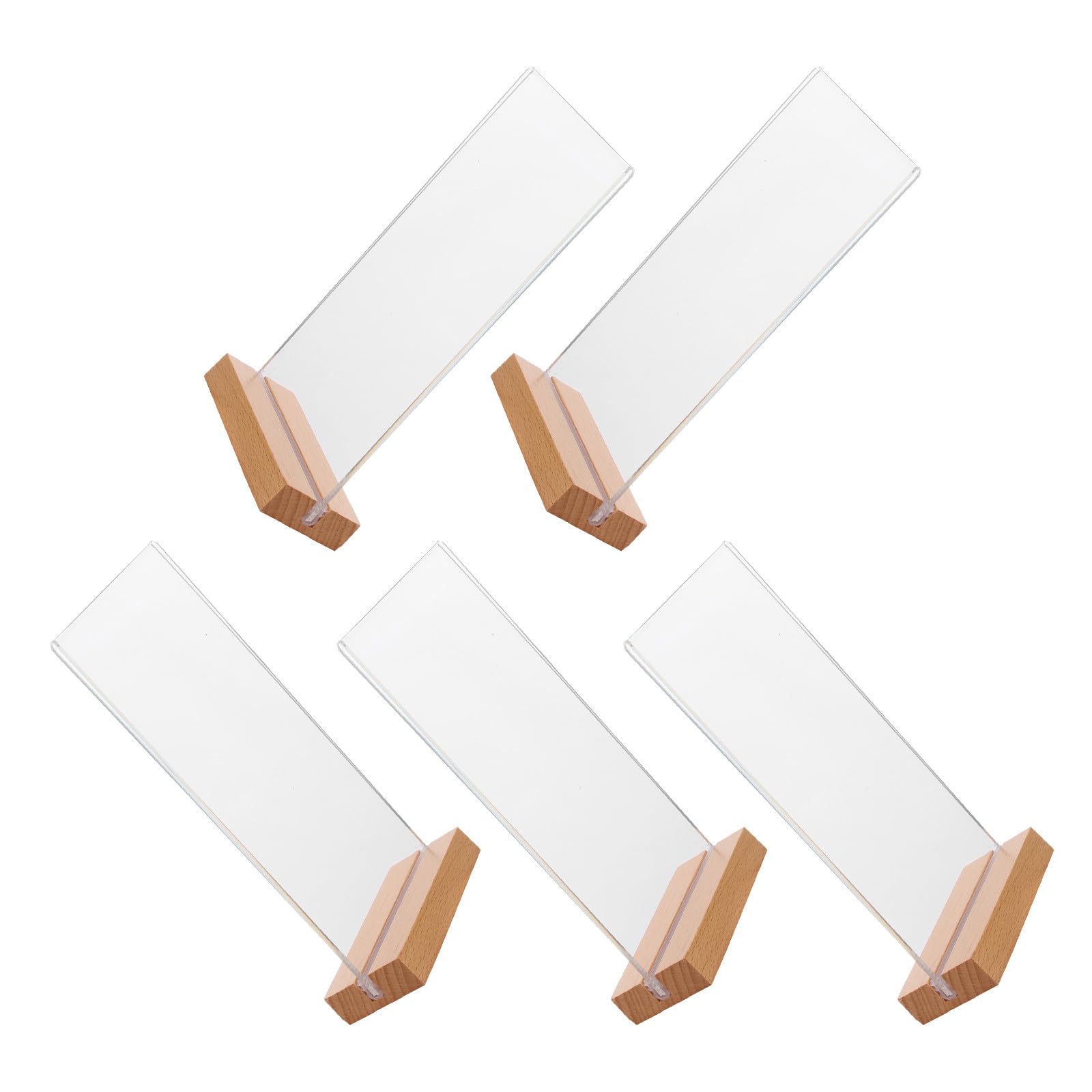 Porte-affiche A6 vertical en acrylique transparent avec socle en T pour menu (lot de 5)