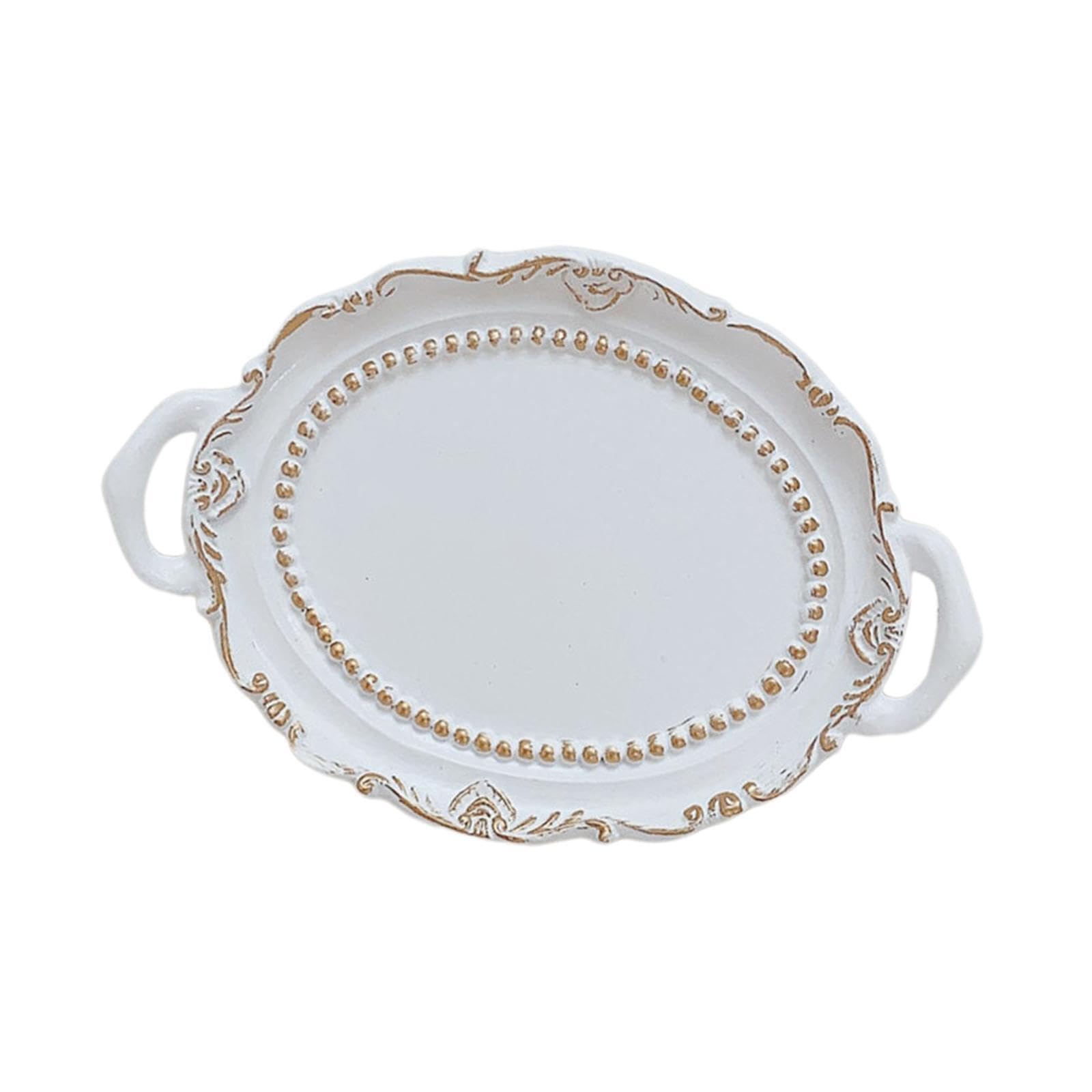 PIXZCSA Elegant Vanity Tray Decor Serving Perfume Enhancing Home Decor While Providing Jewelry Storage Solutions Vanity Trays Dressers Storage Tray Wedding, White