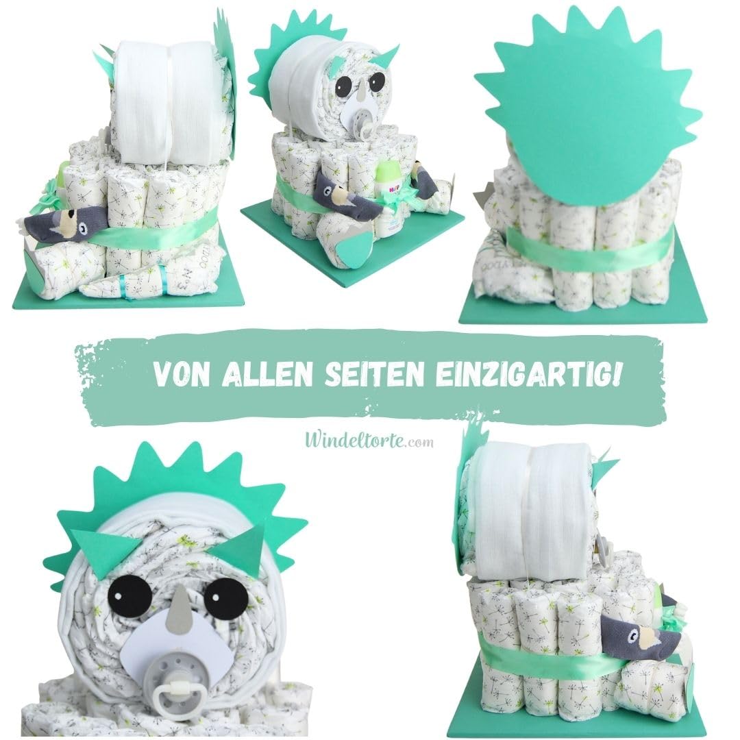 Dino & Drache [AUSSERGEWÖHNLICH] - Jungen & Mädchen - Neutral Unisex - Geschenk zur Geburt - Baby Party - Babyshower - Pullerparty - Babyartikel - Windeln - Dinosaurier - Torte kaufen