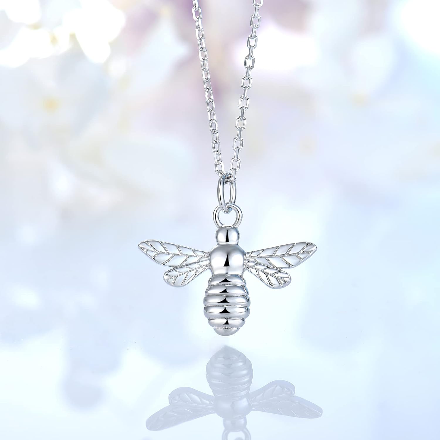 925 Sterling Silver FJ Bee Pendant Necklace for Dominican Republic