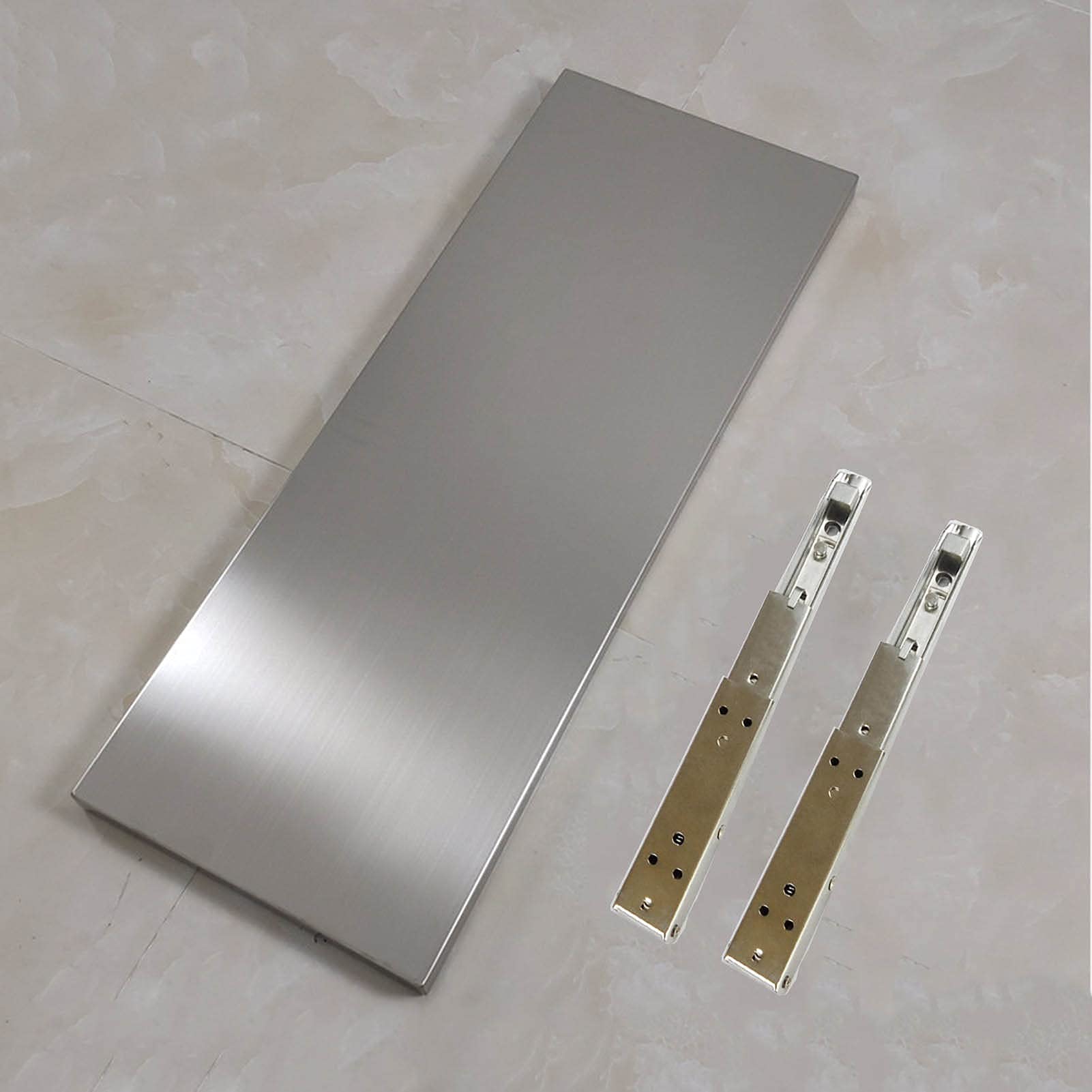 Banco da lavoro a parete pieghevole per tavolo da pranzo in acciaio inossidabile 304 per cucina, sala da pranzo, bar domestico, salvaspazio (colore: argento, dimensioni: 47.2x15.7in) (argento