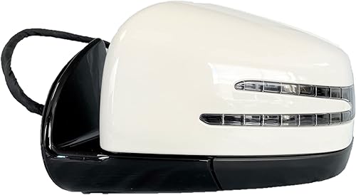 105 8TH GEAR - Espejo blanco de punto ciego compatible con Mercedes ML350 ML450 ML550 Power Plegable con luz de charco y memoria