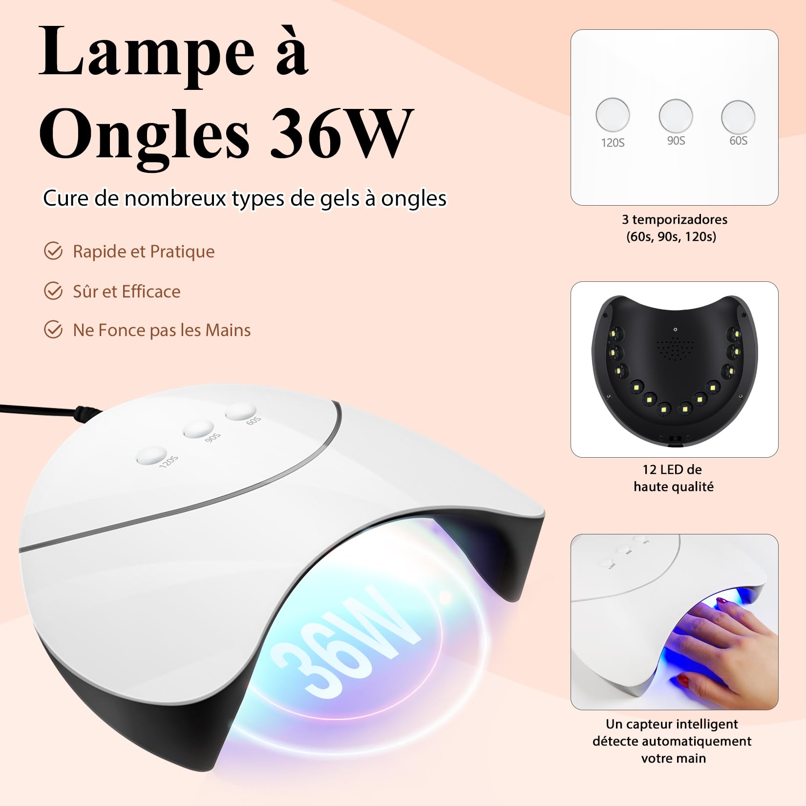Phoenixy Kit Ongle Gel UV Complet avec 36W Lampe, 8 Couleurs Poly Ongle Gel 15ML, Set de Manucure pour Débutant Gel Construction Ongle U V Kit Nude Rose Marron
