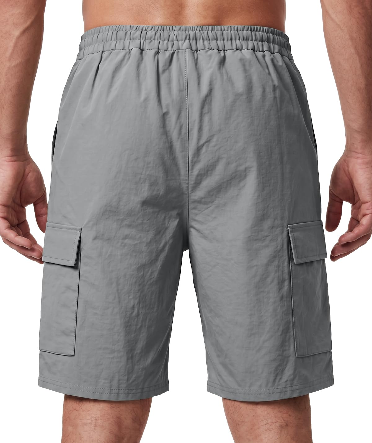 Short Cargo Homme en Lin Léger Taille Élastique 4 Poches | Cordon de serrage, short bermuda homme,coupe ample