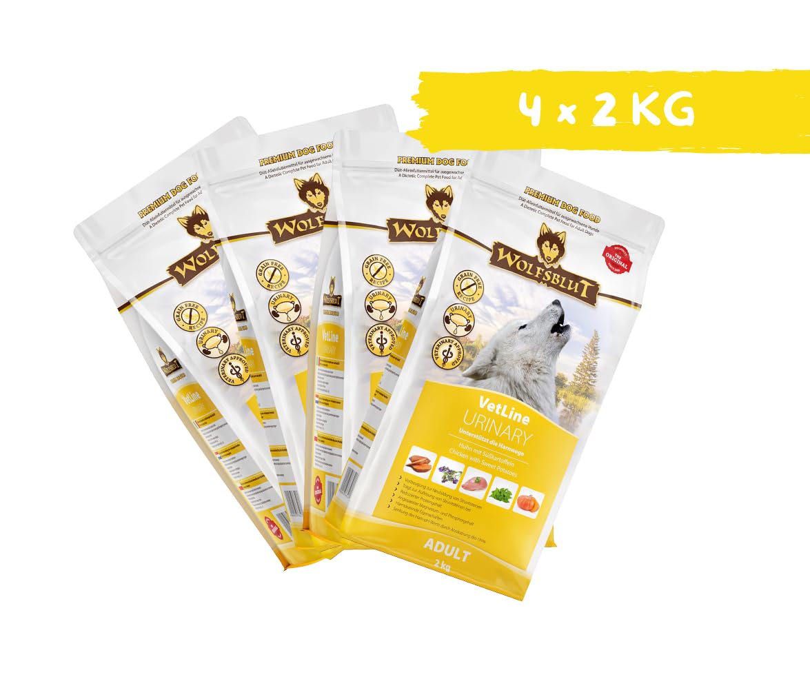 Wolfsblut Vetline Hundefutter - Urinary, 12x395g - Sparbundel, Sparpaket - inklusive Warnicks Tierfutterservice Hundesnack Goodie
