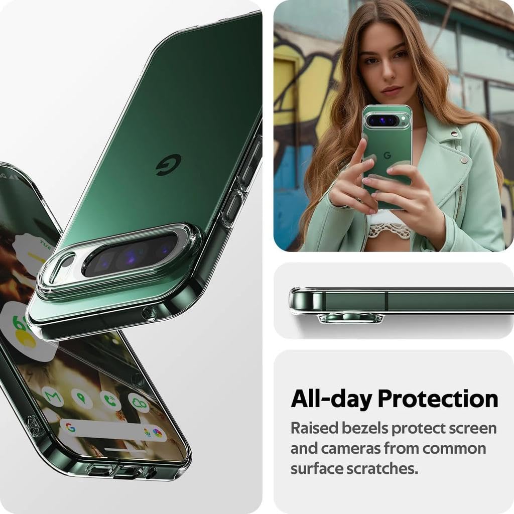 Oprimio Krystalicznie przezroczyste etui do Google Pixel 10 Pro [silikonowe etui] [% 100 przezroczyste] [niemiecki materiał] [ultra cienkie] przezroczyste etui na telefon komórkowy do Google Pixel 10