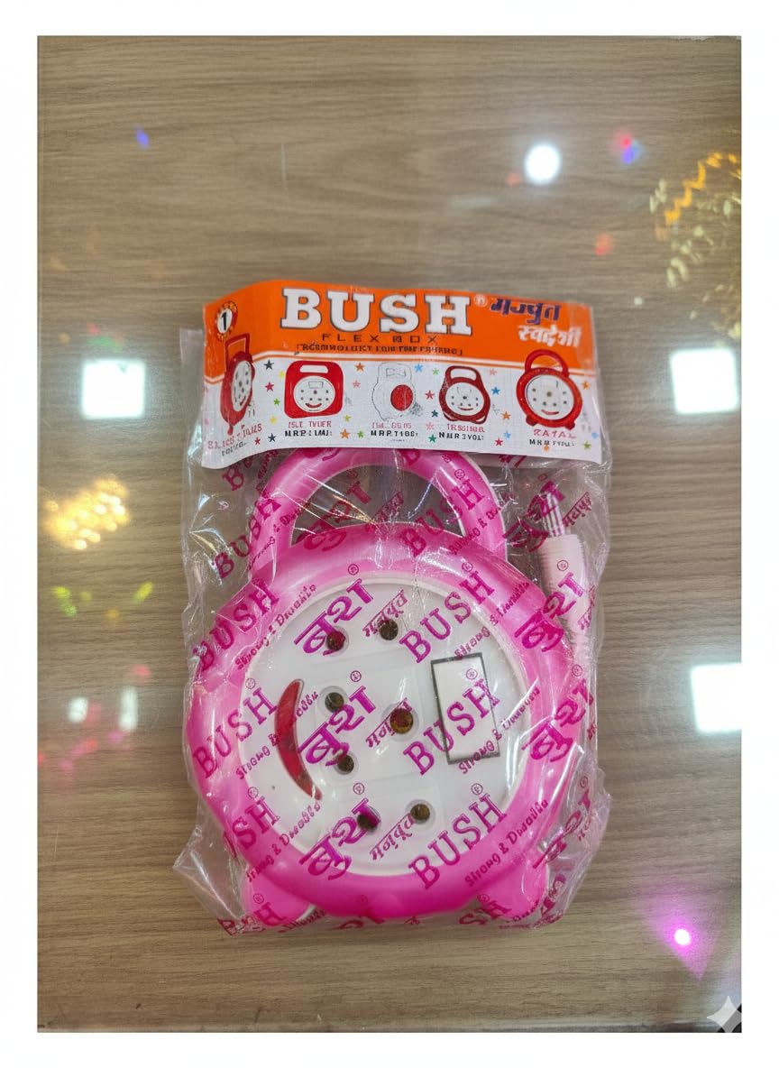 Bush Flex Extension Board, White and Pink, 2-Pin and 3-Pin Options, Multiple Socket Power Strip with Surge Protection - Rajshri Traders (2 Pin)-image-15