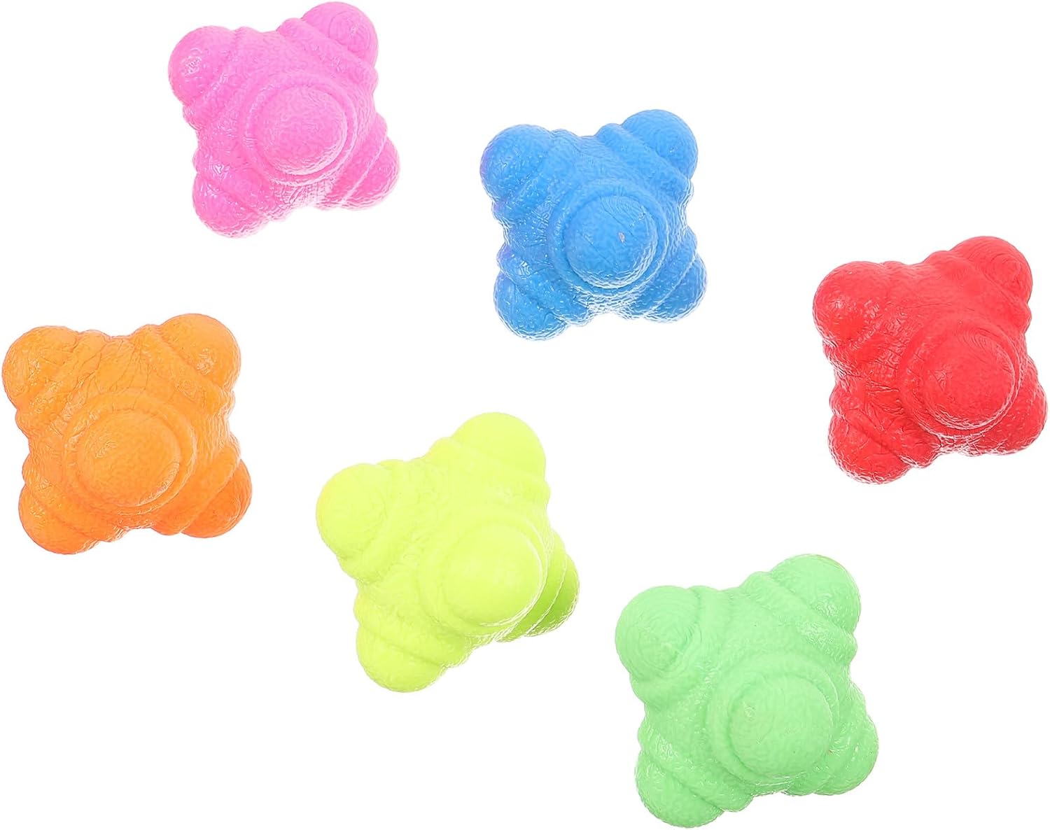 Garneck 6pcs Hexagonal Reflex Balls Reaction Training Balls for Fitness Agility Exercise Hand-Eye Coordination