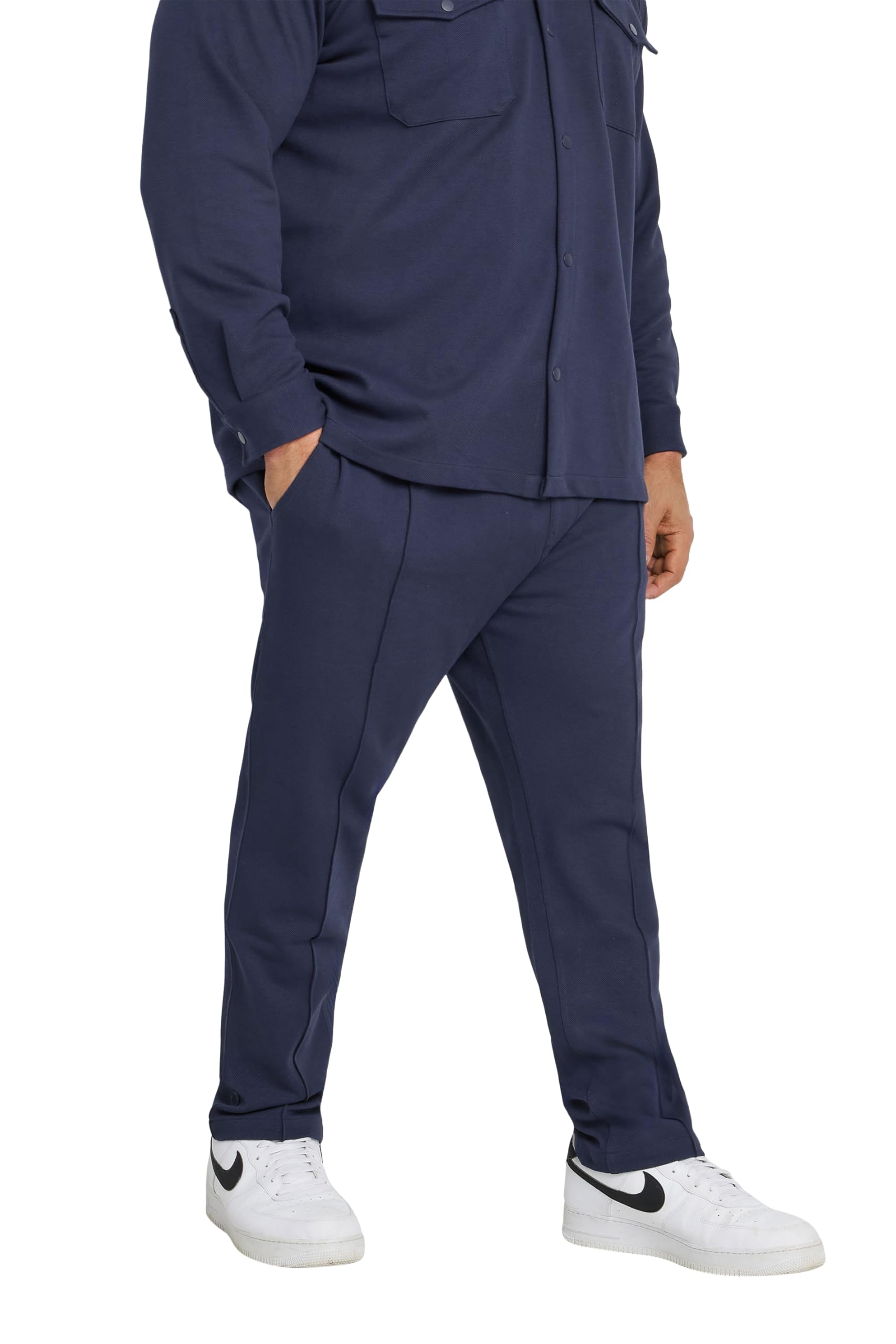 BadRhino Big & Tall Blue Textured Jersey Joggers - Men's - Plus Size Curve