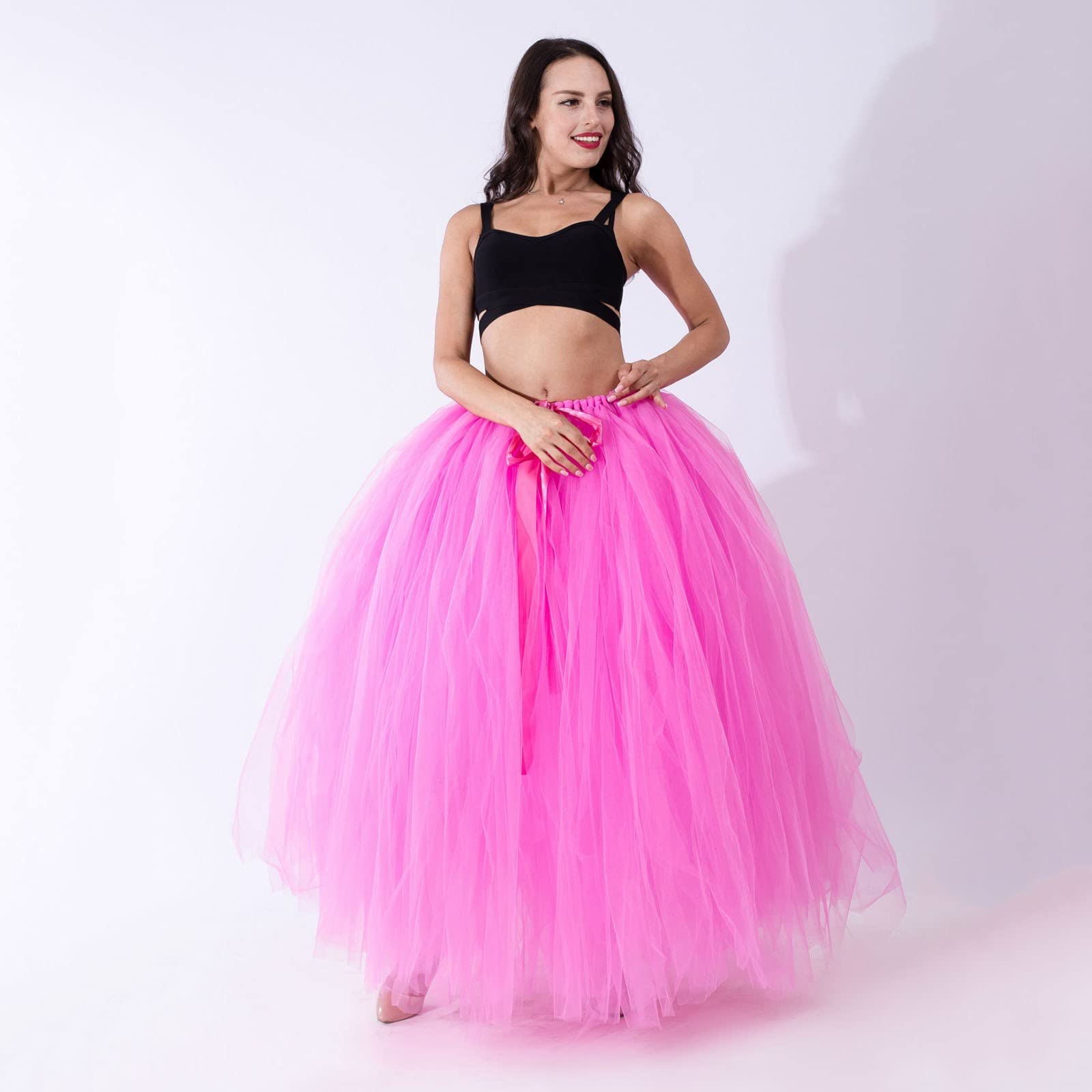Générique Jupe Tulle Femme Tutu Femme Épaisse Noeud Papillon Couleur Uni Mode Adulte Tulle Fait Main Performance Sexy Noeud Papillon Fait Main Costume de Carnaval