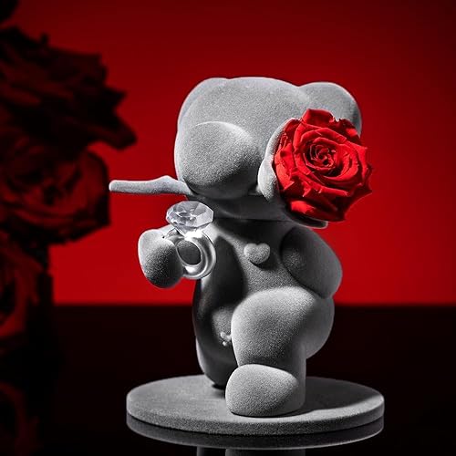 Miniatura 8 de Regalos de flores para el día de la madre, regalos de cumpleaños para mujeres, regalo de oso de rosas preservadas, regalos de rosas para mamá de