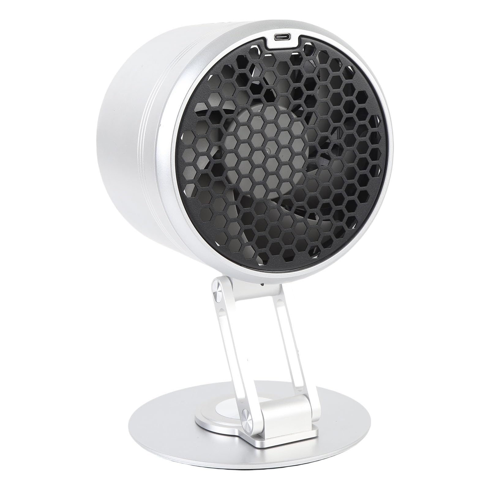 Ventilador de Escritorio, 4000 MAh, Recargable, Silencioso, Portátil, 360°, Horizontal, 180°, Rotación Vertical, Ventilador Recargable, con Batería con Soporte para Teléfono para Dormitorio,