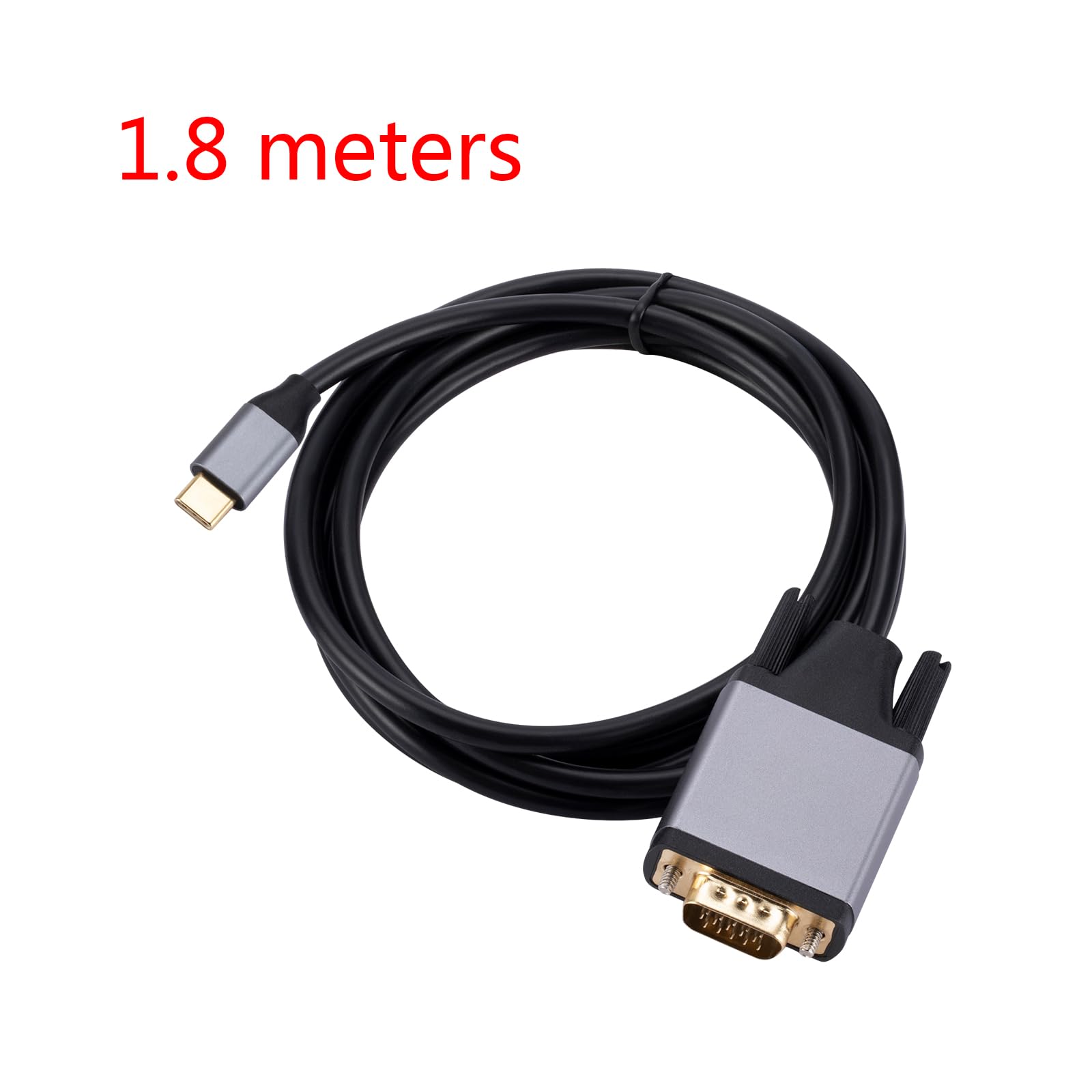 MLWSKERTY Metal Type C to VGA Converter Cord Type C to VGA Male Adapter Monitors Screen 70.87in Cable No Driver Needed