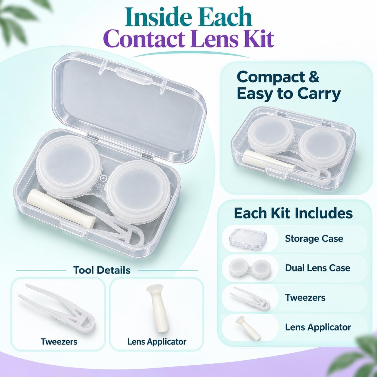 10 Pack Contact Lens Case Kit, Portable Storage for Travel and Daily image 3