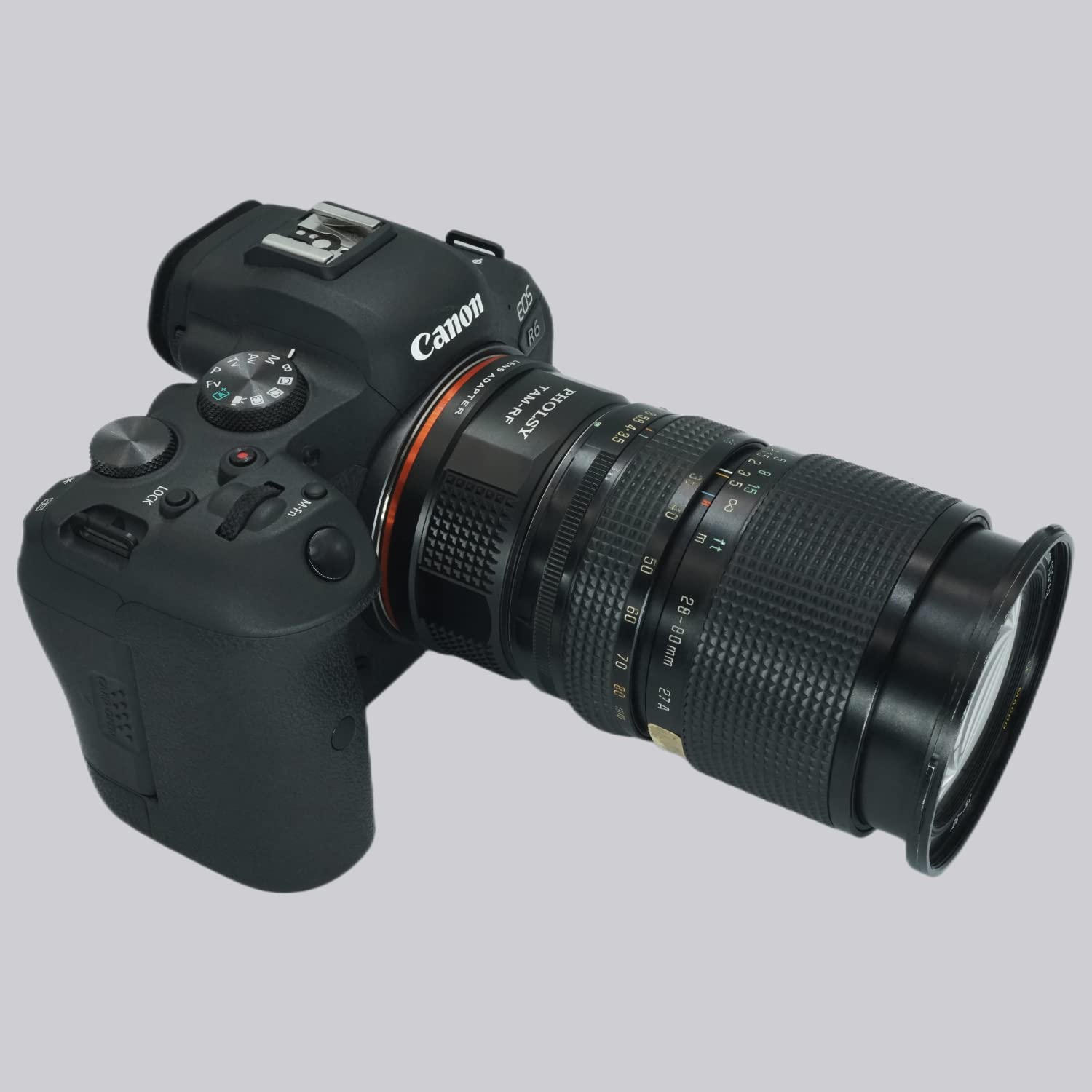 PHOLSY Enfoque Manual Adaptador de Objetivos Compatible con Tamron Adaptall-2 Montura Objetivos y Canon EOS RF Montura Cuerpo de Cámara, Tamron a RF