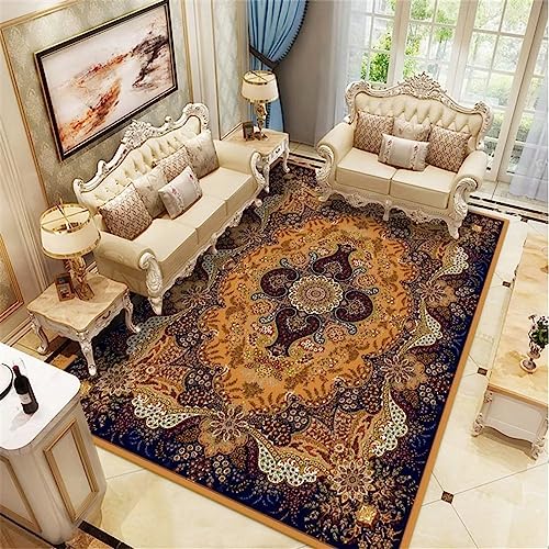 Tapis antidérapant floral jaune 200X300cm haute sécurité