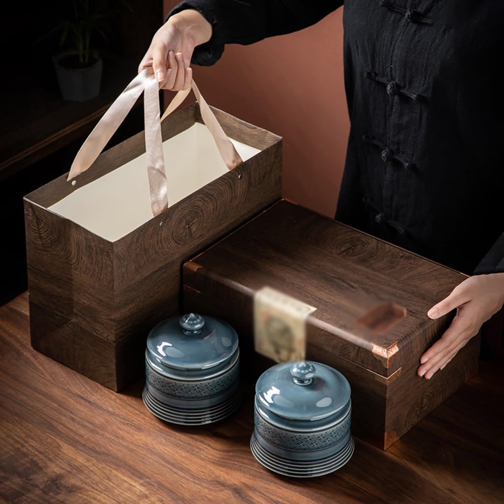 XYNSNDB Pojemnik na herbatę Ceramiczny słoik na herbatę, słoik do przechowywania herbaty, magazyn ceramicznej herbaty, Longjing zielona herbata słoik na herbatę puszka na herbatę