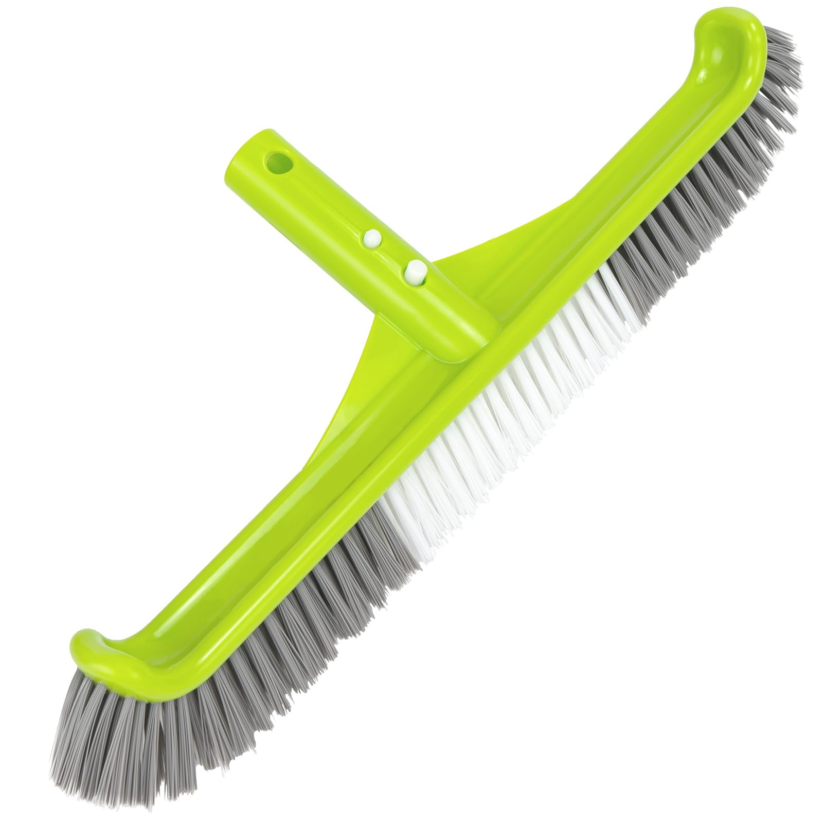 Cepillo Piscina 40 cm (16"), Cepillo para Paredes de Piscina con Cabezal en Ángulo de 45°, 7 Filas de Cerdas de Nylon, Cepillo de Limpieza para Piscina con Sistema EZ-Clip para(Palo no Incluido)