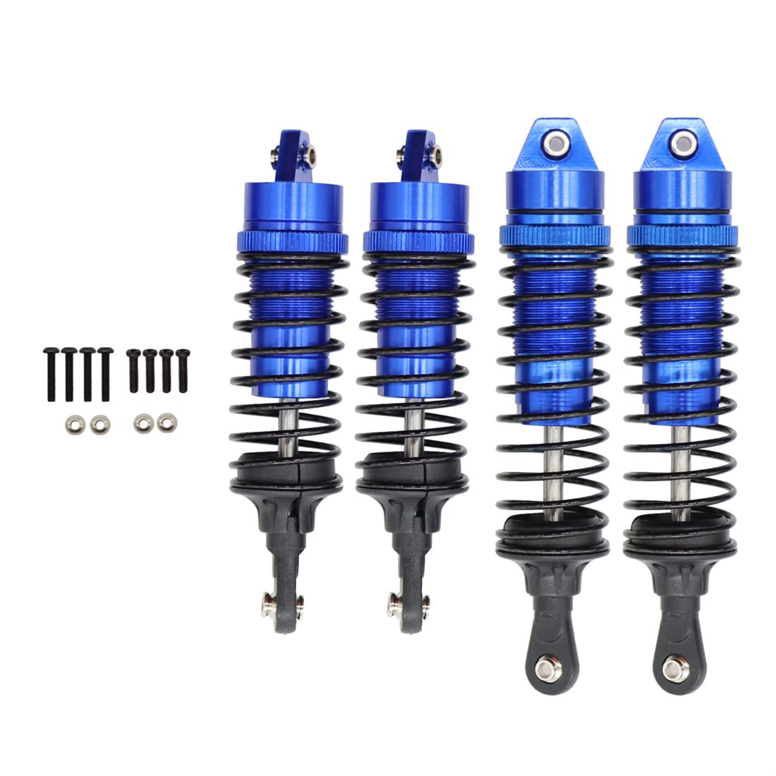 4PCS Aluminum Front & Rear RC Shocks Absorber Assembled Full Metal Shocks Upgrades Parts for 1/10 RC Truck Traxxas Slash 4x4 4WD 2WD Shocks Rustler 4X4 Stampede 4X4 Hoss 4X4 Replacement of 5862