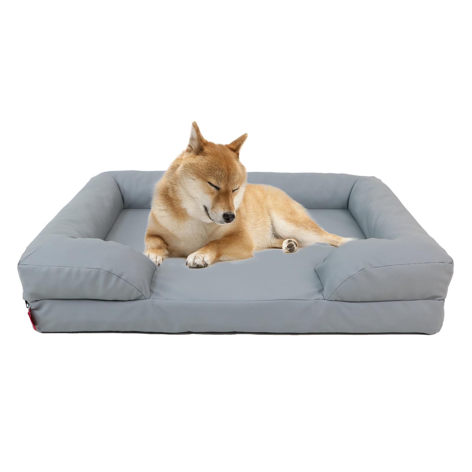 Hi SproutOrthopedic Dog Sofa Bed, Egg Foam Dog Couch Bed with Extra Head and Neck Support Wall Rim Pillow, Fit with Waterproof and Removable Cover (Large)