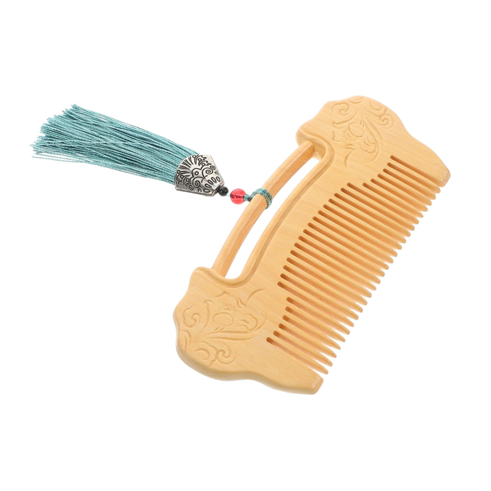 Peine de Madera con Diseño de Dientes Finos Hecho a Mano y Masajeador de Cuero Cabelludo Cuidado del Cabello y Barba en Mujeres y Hombres