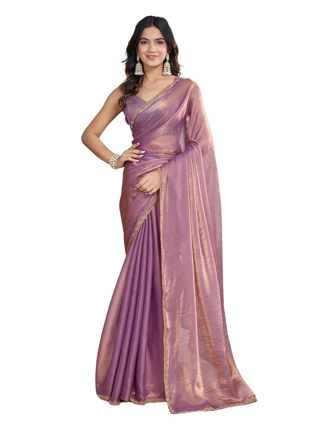 LOROFY Women’s Two Tone Fendy Chiffon Saree LOROFY Women’s Two Tone Fendy Chiffon Saree