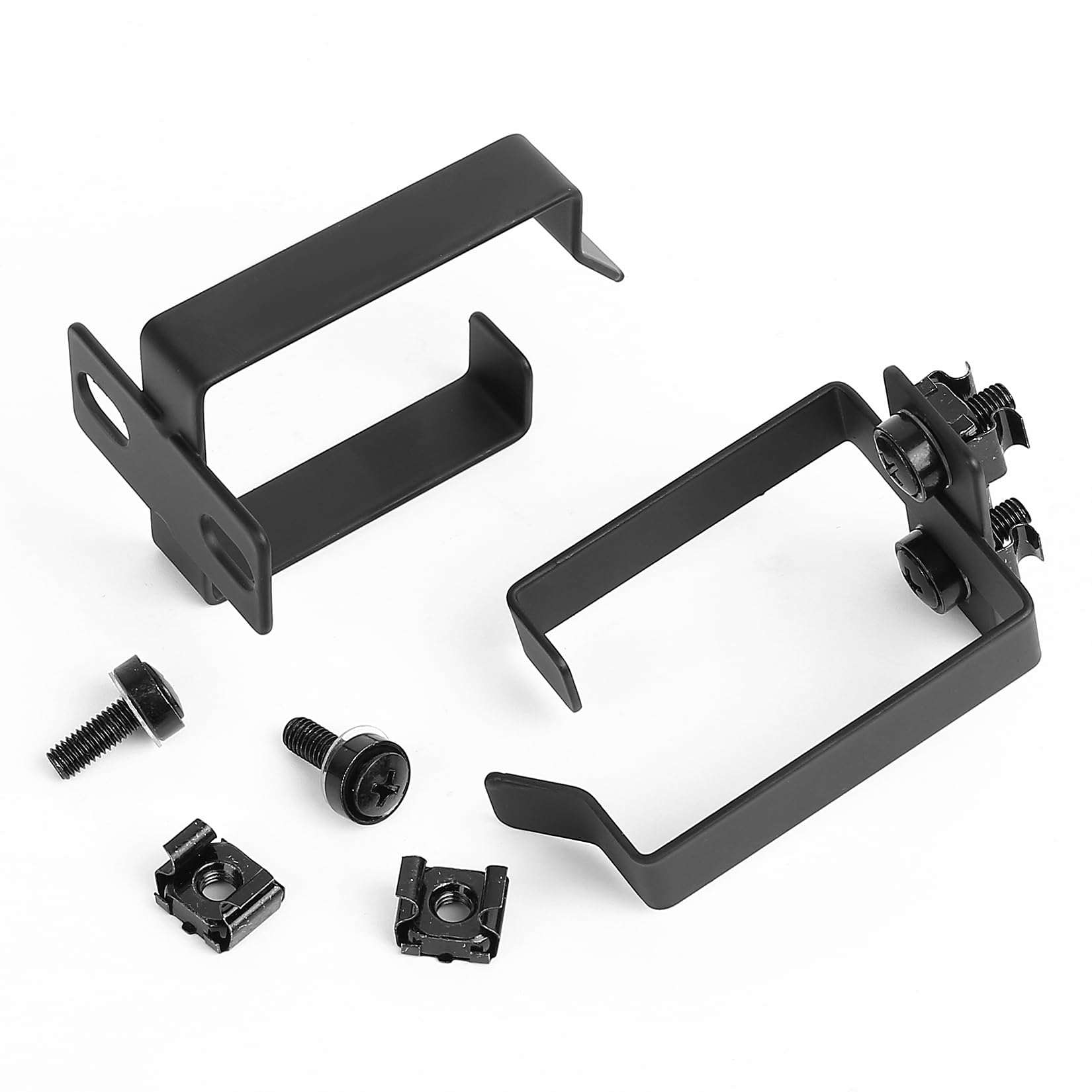 5 szt. wsporników do zarządzania kablami do stojaka serwerowego 48.3 cm, czarne, stal stopowa, uchwyt do stojaka, kompatybilne z serwerem, 6 x 4,4 x 5 cm