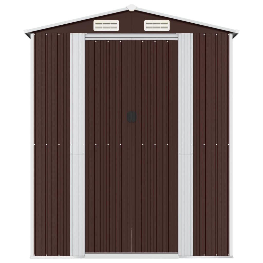 Générique Abri de Jardin Marron foncé 192x689x223 cm Acier galvanisé,Maison & Jardin,Pelouses & Jardins,Vie en extérieur,Structures extérieures,Cabanes & abris de Jardin,3147466